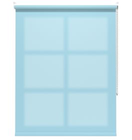 Our Burst Baby Blue Roller blind in the kitchen window.