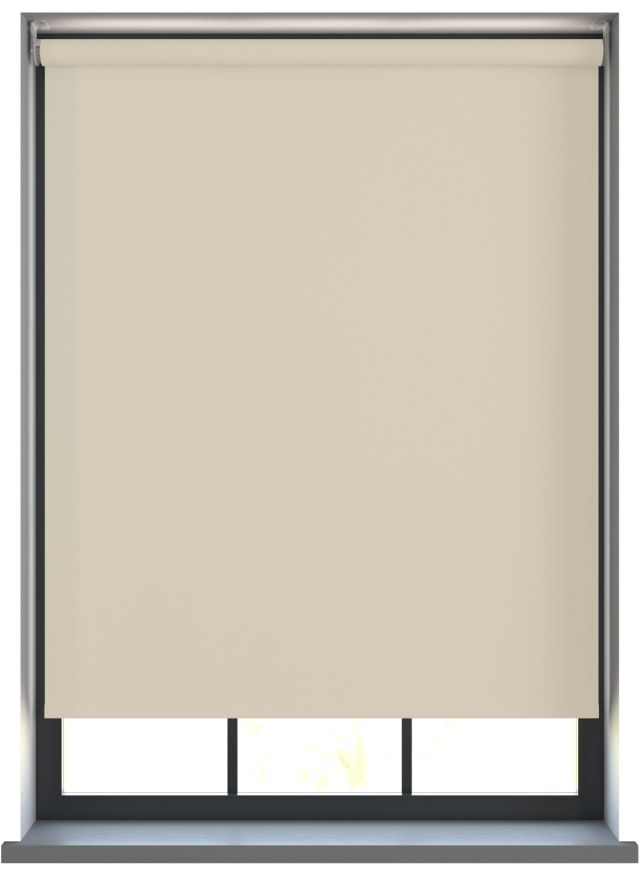 Our Amor Winterbloom Roller blind in a living room window.