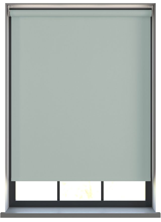 Our Amor Duckegg Roller blind in a living room window.