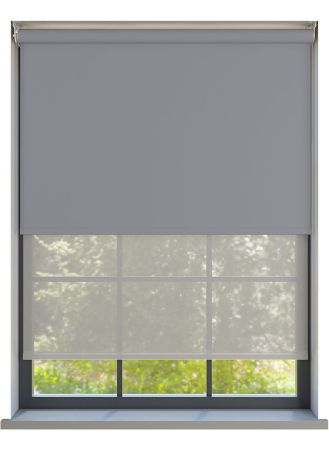 Bella Pewter Grey Mörkläggande &amp; Haze Soft Grey Dubbel Rullgardin