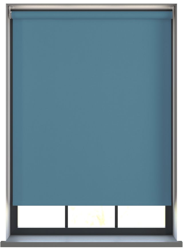 Our Amor Pastel Blue Roller blinds in the bedroom.
