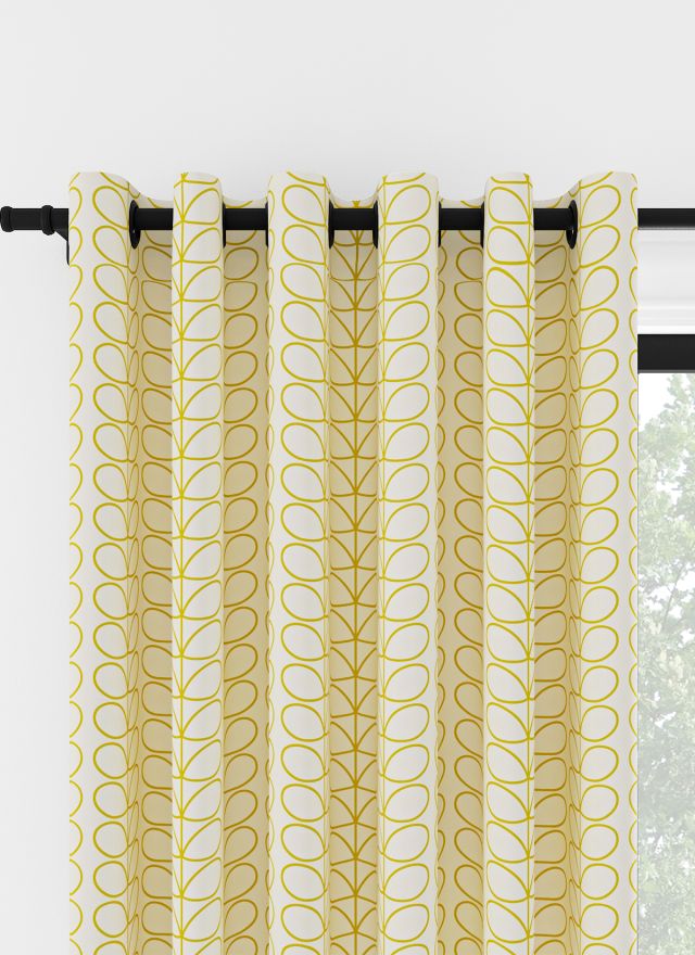 Orla Kiely Linear Stem Maskros på Gräddvit Öljettgardin
