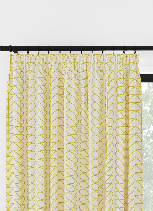 Orla Kiely Linear Stem Maskros på Gräddvit veckbandsgardin