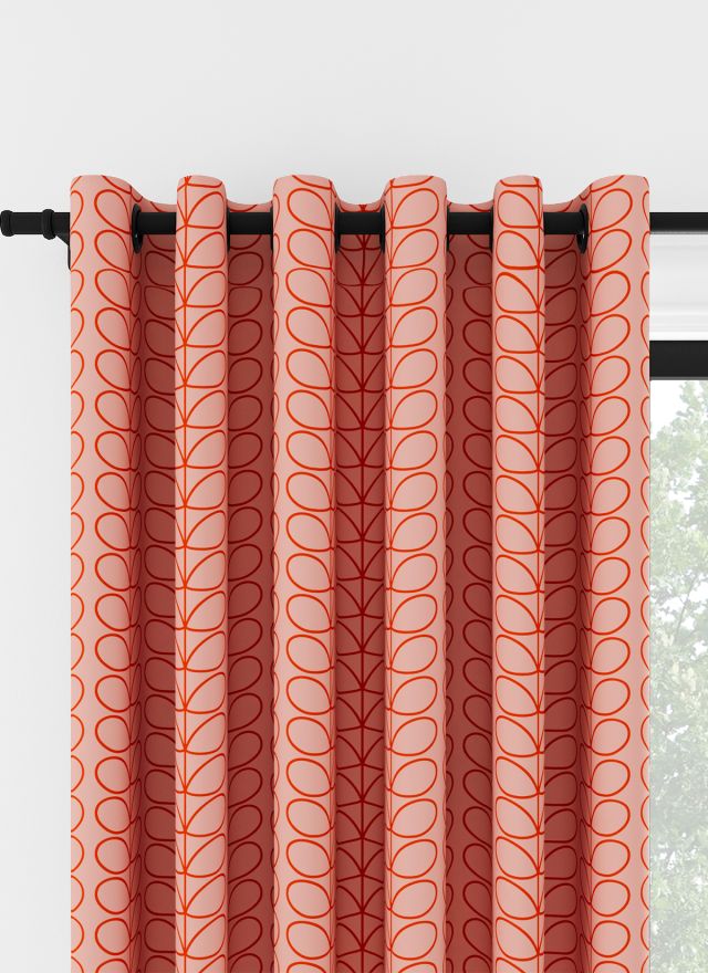 Orla Kiely Linear Stem Rosa &amp; Tomat Öljettgardin
