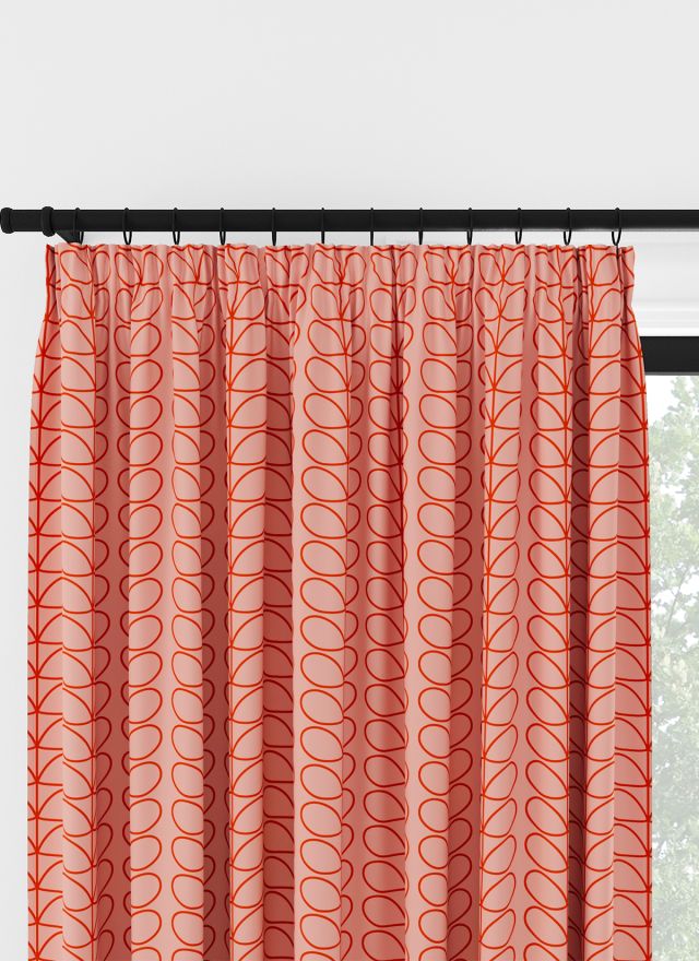 Orla Kiely Linear Stem Rosa &amp; Tomat Veckbandsgardin
