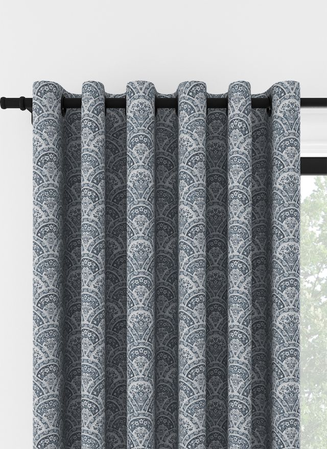 Laura Ashley Musica Sammet Mörk Seaspray Öljettgardin