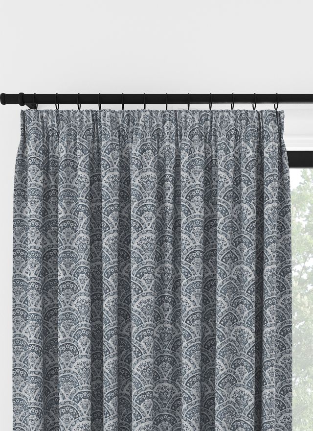 Laura Ashley Musica Sammet Mörk Seaspray Veckbandsgardin