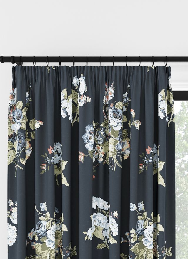 Laura Ashley Rosemore Midnatt Veckbandsgardin