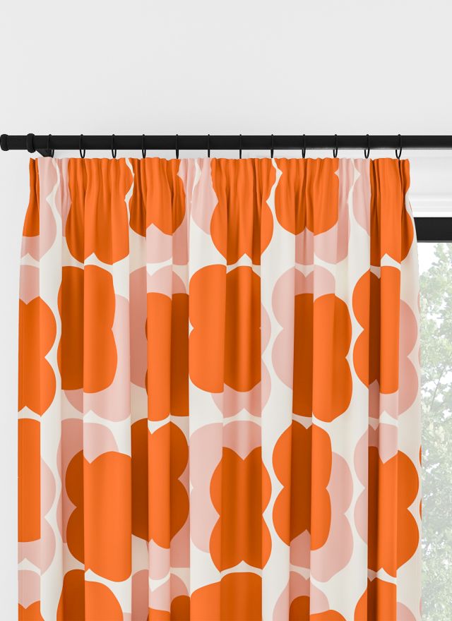 Orla Kiely Shadow Flower Rosa &amp; Rosa Veckbandsgardin