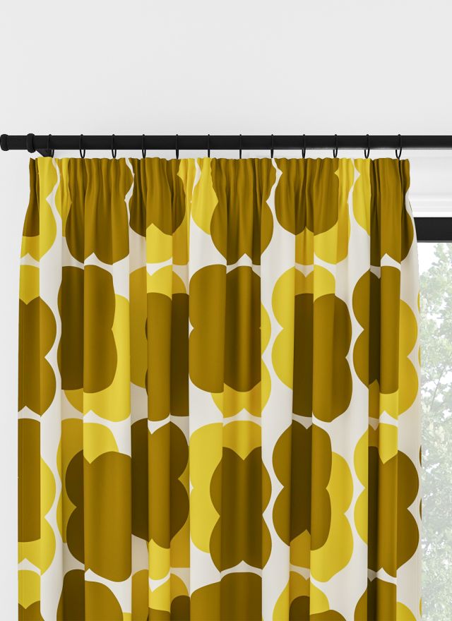 Orla Kiely Shadow Flower Gul &amp; Ockra Veckbandsgardin