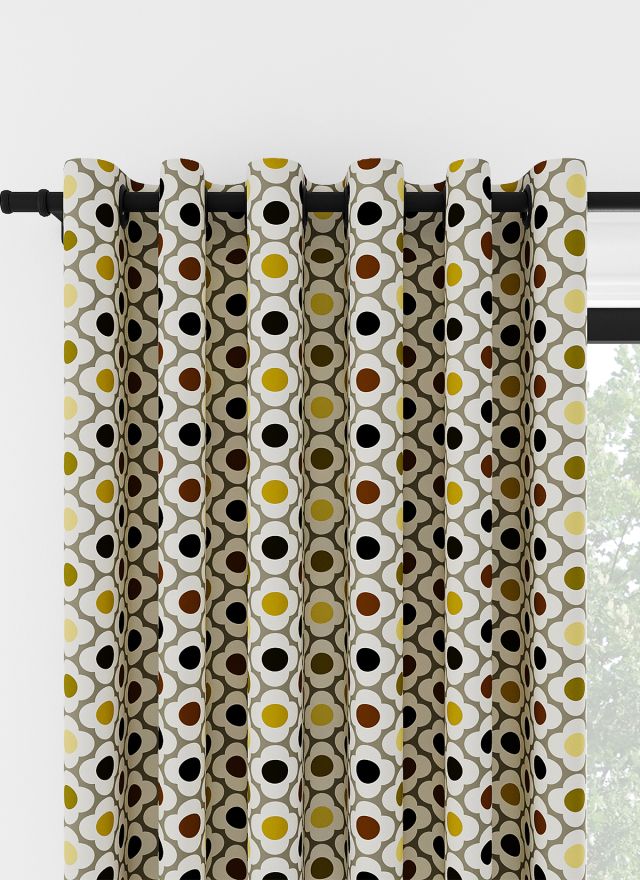 Orla Kiely Spot Flower Ditsy Gul Multi Öljettgardin