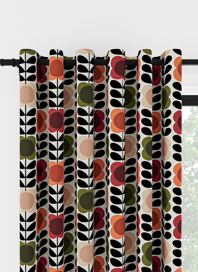 Orla Kiely Spot Flower Stem Tomat &amp; Ros Öljettgardin
