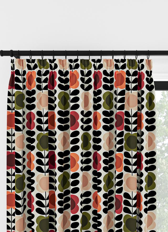 Orla Kiely Spot Flower Stem Tomat &amp; Rosa Veckbandsgardin