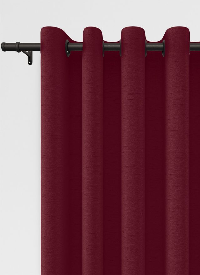 Opulant Faux Silk Mahogany Red Gardin