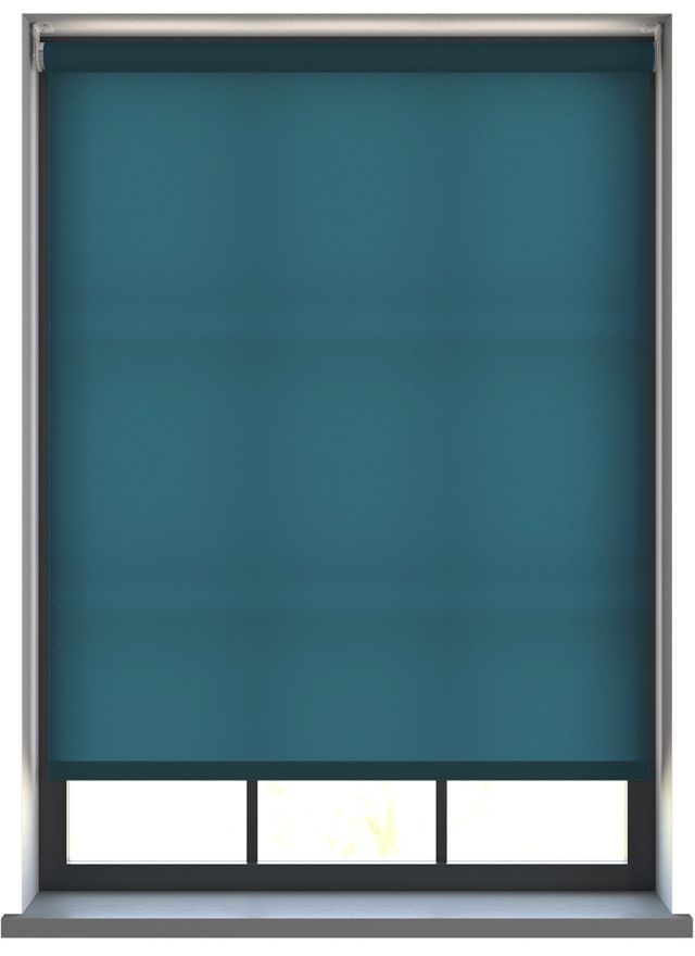 Splash Dark Teal Blue Motoriserad Rullgardin