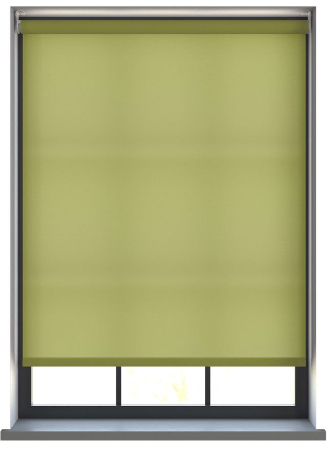 A dimout roller blind in a window