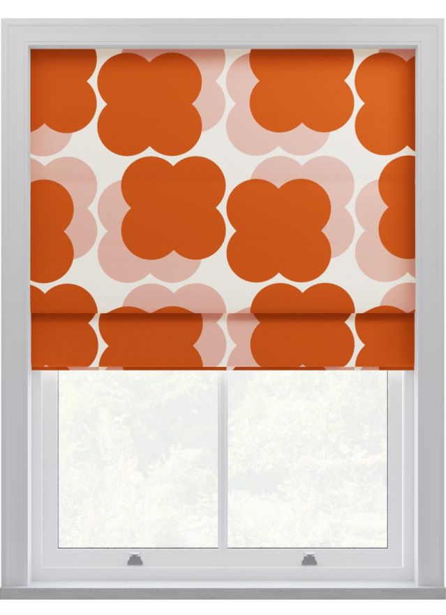 Orla Kiely Shadow Flower Rosa &amp; Tomat Hissgardin