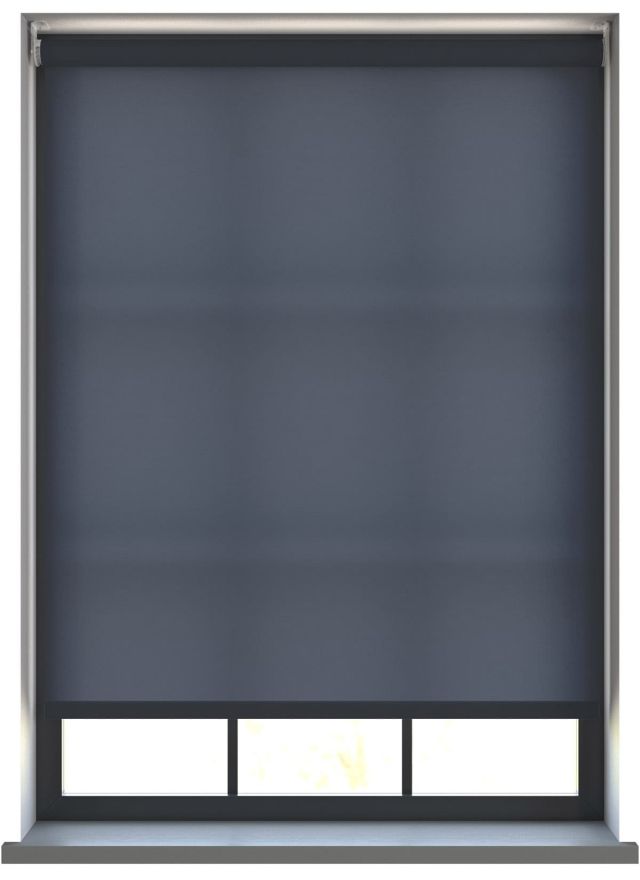 Unicolour Navy Rullgardin 