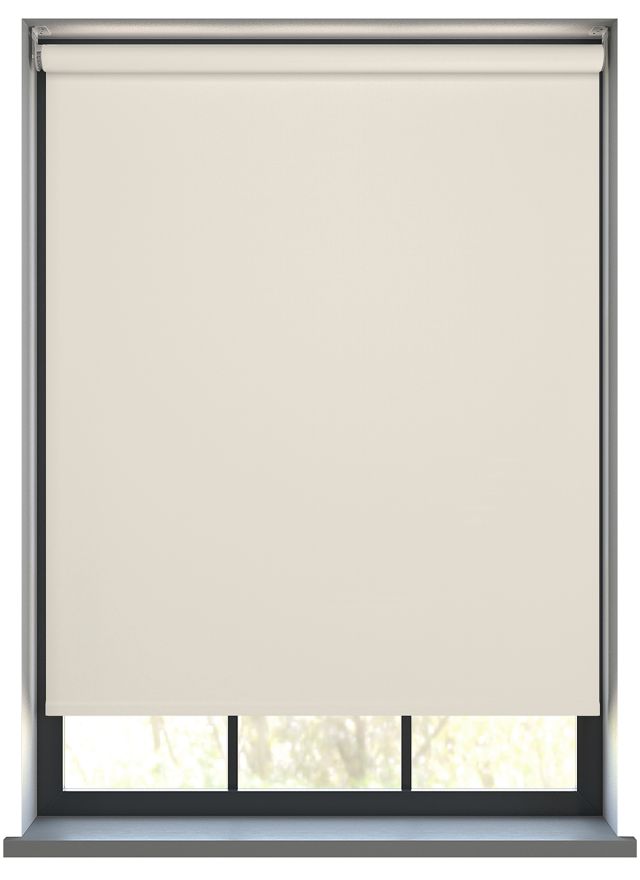 Our Gibson White Dove Roller blind in a kitchen window.