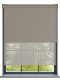 Bella Taupe Brown Mörkläggande & Haze Soft Grey Dubbel Rullgardin
