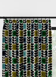 Orla Kiely Spot Flower Stem Blå & Grön Veckbandsgardin