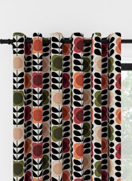 Orla Kiely Spot Flower Stem Tomat & Ros Öljettgardin