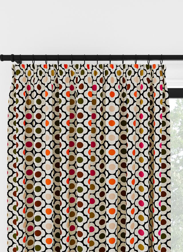 Orla Kiely Spot Flower Ditsy Röd Multi veckbandsgardin