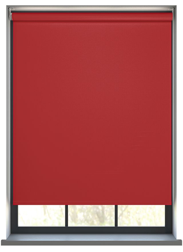 Our Gibson Crimson Roller blind in a kitchen window.