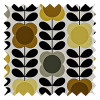 Orla Kiely Spot Flower Stem Gul &amp; Grå Öljettgardin