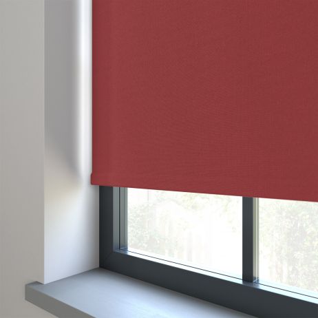 Our Amor Rouge Roller blind in the kitchen window.